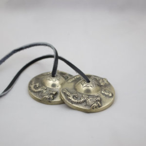 Tingsha tin cha Cymbales Tibétaines<span> - </span>4.5cm, Dragon