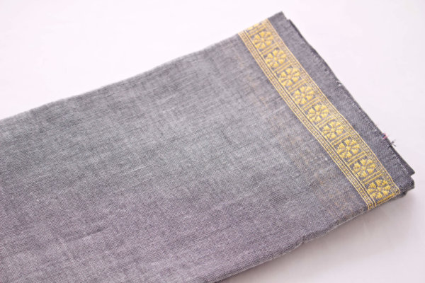 Lungi en coton du kerala Gris