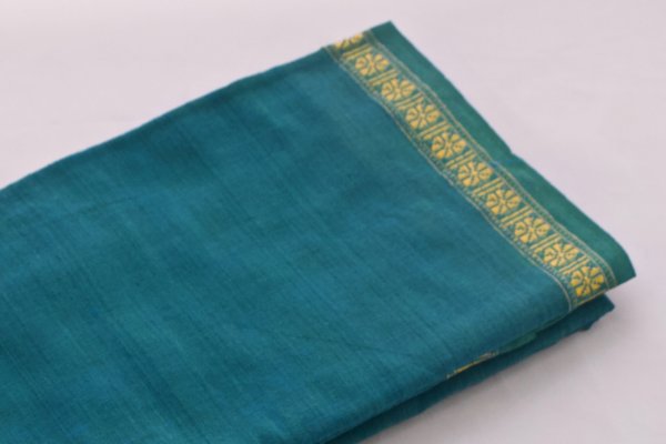 Lungi en coton du kerala bleu canard