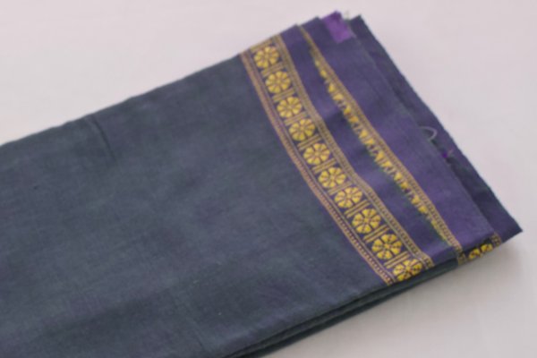 Lungi en coton du kerala gris violet