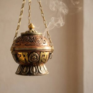 encensoir pour résines en bronze