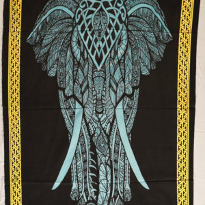 petite tenture poster éléphant bleu et noir