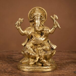 statue bronze Ganesh doré