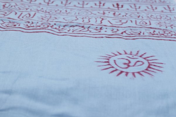 foulards Bénares grand coton bleu turquoise