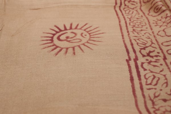 foulards Bénares grand coton brun claire