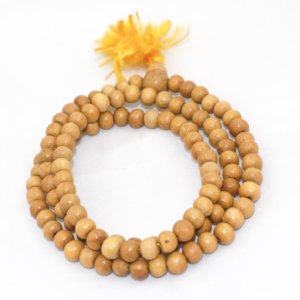 Mala en bois claire bouddhiste