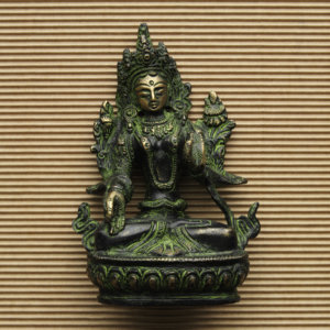 statue bronze Tara Blanche noir et vert