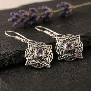 Boucles d'oreilles Améthyste taillé