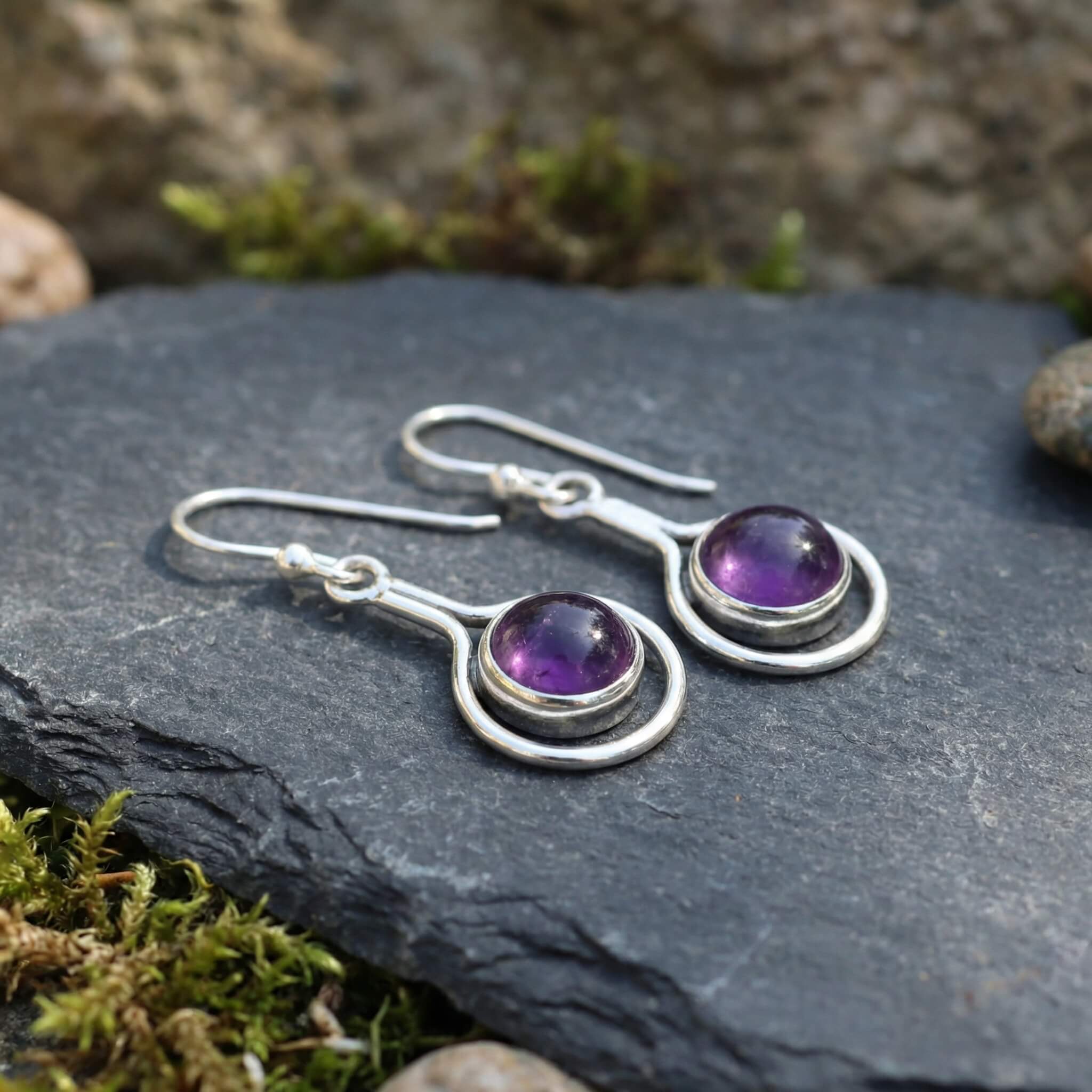 Boucle d’oreille améthyste