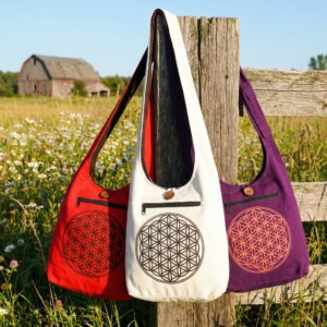 sac en bandoulière fleur de vie