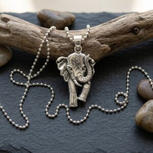 Pendentif Éléphant en Argent 925 Massif
