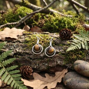 Boucles oreilles Ajmer oeil de Tigre