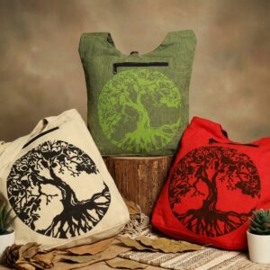 sac en bandoulière avec motif arbre de vie