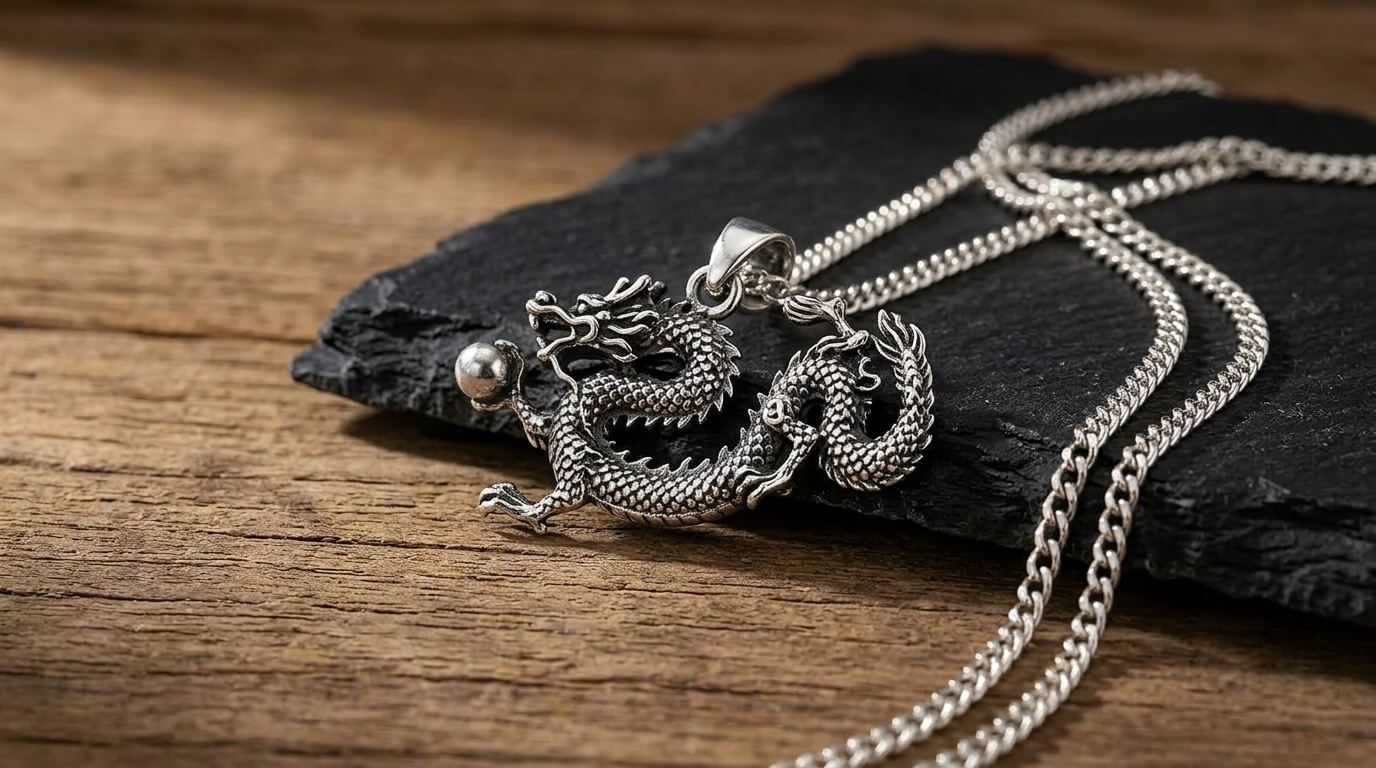 Pendentif Dragon Volant en Argent 925