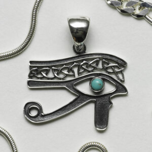 Oeil d'horus en argent et turquoise