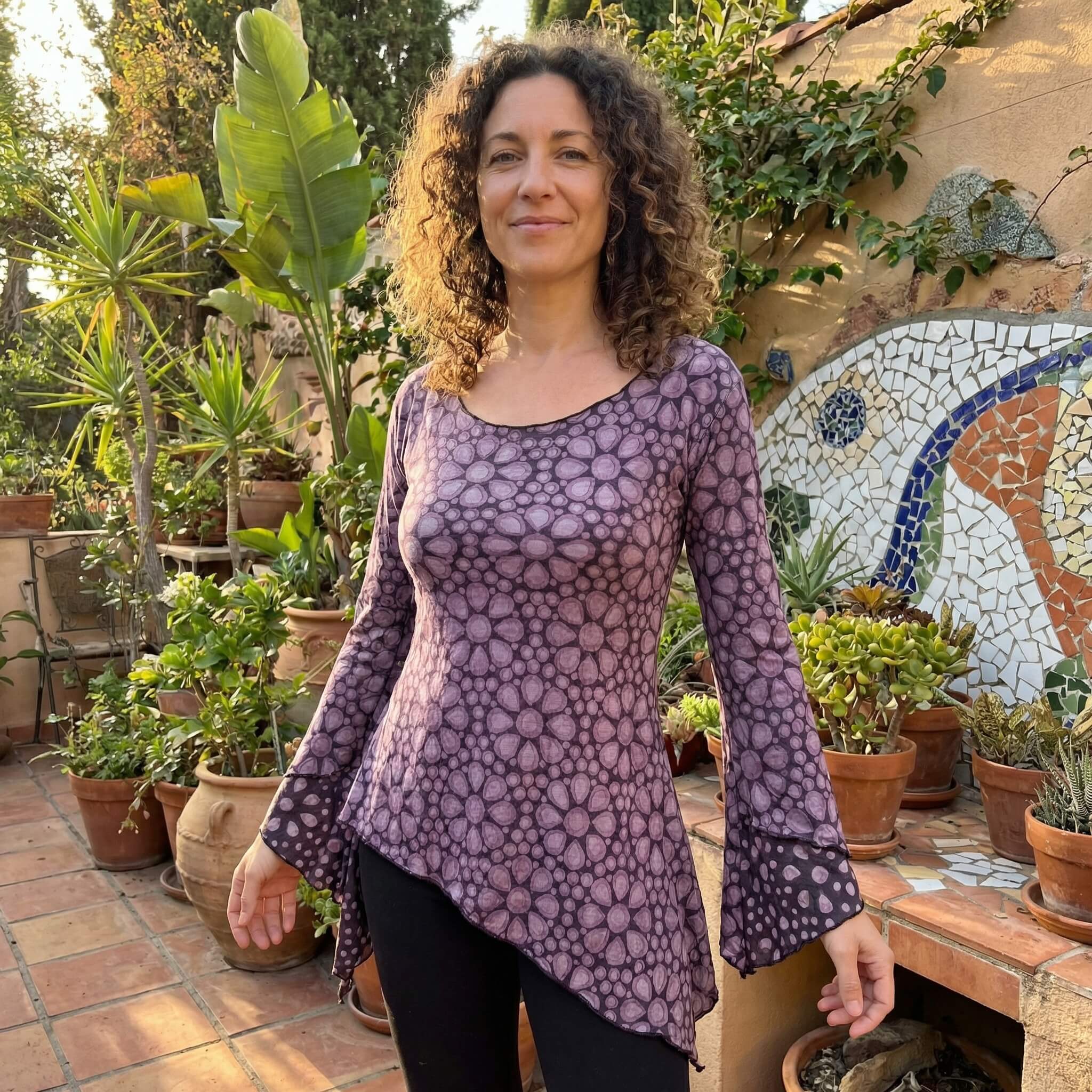 top longue manche imprimé en coton