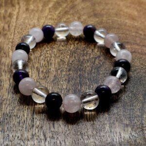 Bracelet Cristal Améthyste Quartz rose