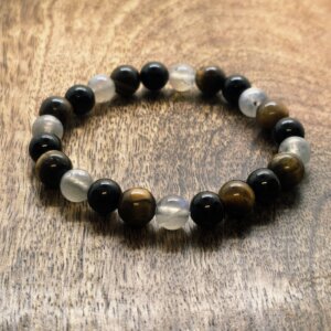 Bracelet Oeil de Tigre Tourmaline et Labradorite