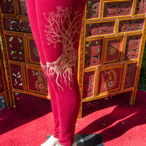 Legging arbre de vie coton rouge