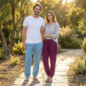 pantalon unisex en coton fin