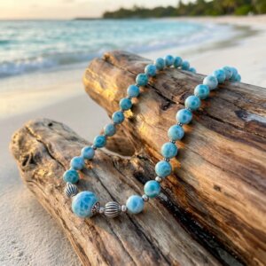 Collier Exceptionnel en Perles de Larimar