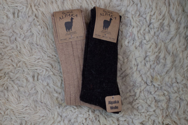 chaussettes alpaga fine antracite beige