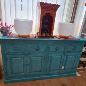 meuble buffet Inde manguier turquoise