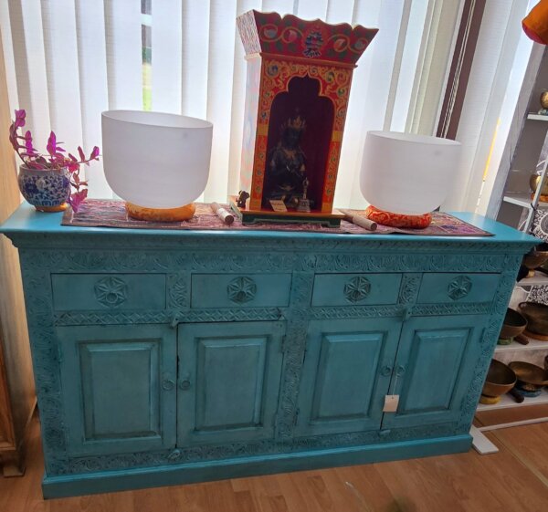 meuble buffet Inde manguier turquoise