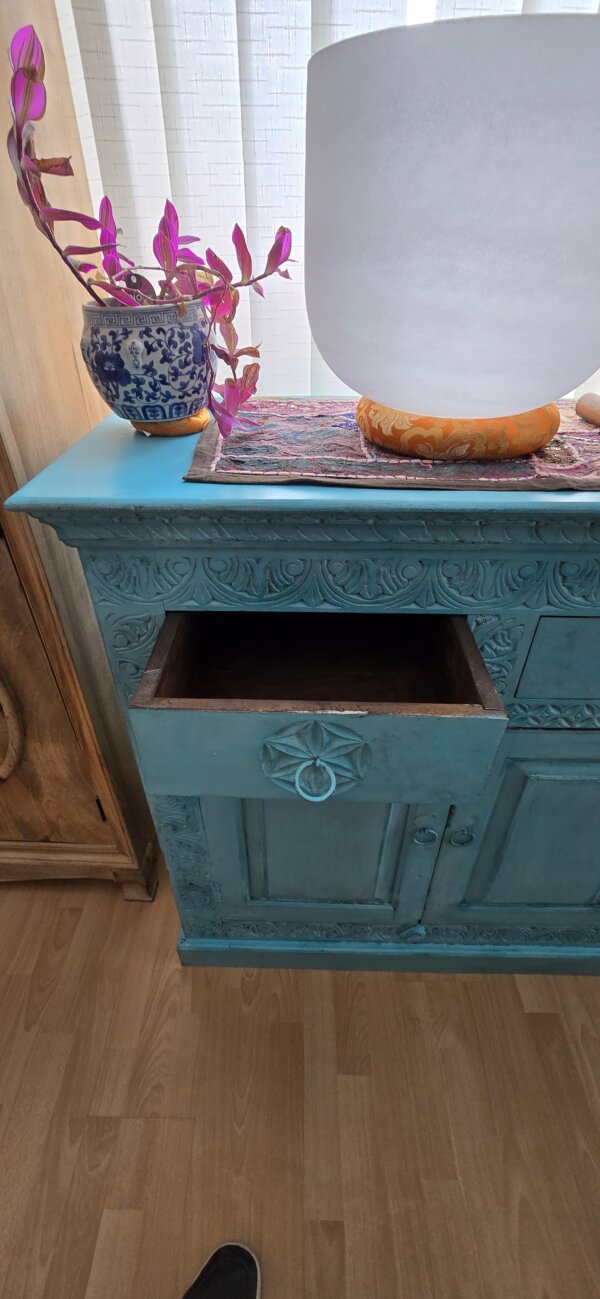 meuble buffet Inde manguier turquoise