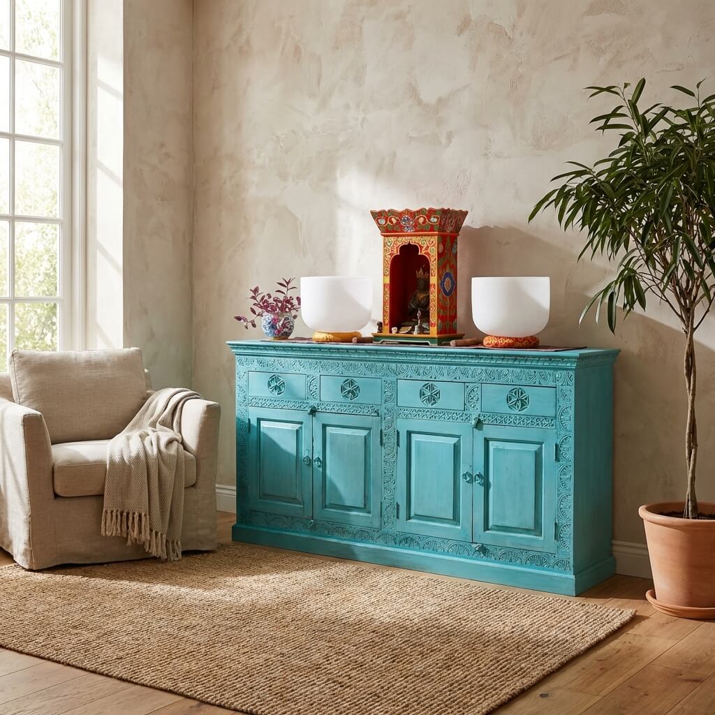 Bahut indien turquoise