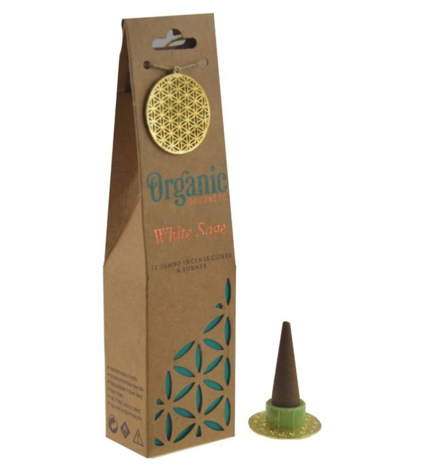 encens cone white sauge sauge blanche organic organique goodness