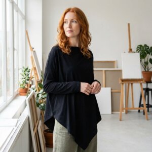 Poncho en coton taille unique