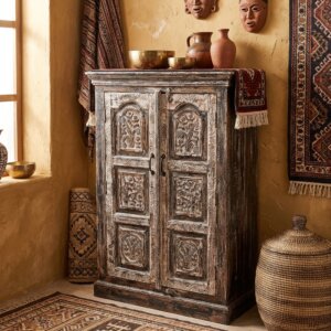 petite armoire indienne sculpté