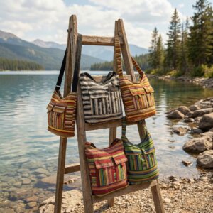 sac rayé multicolore