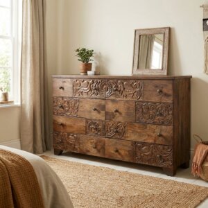 Commode indienne sculpté