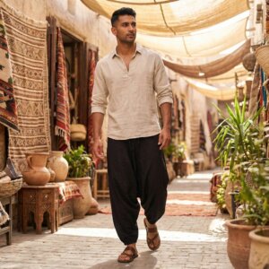 sarouel unisex Fleur de Lotus en coton