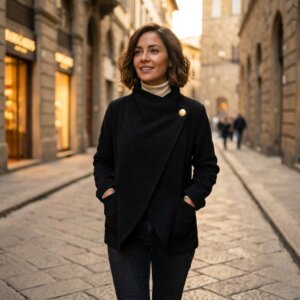 Veste pull en polaire coeur croisé