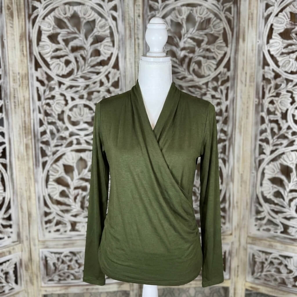 pull cross top longue manche vert