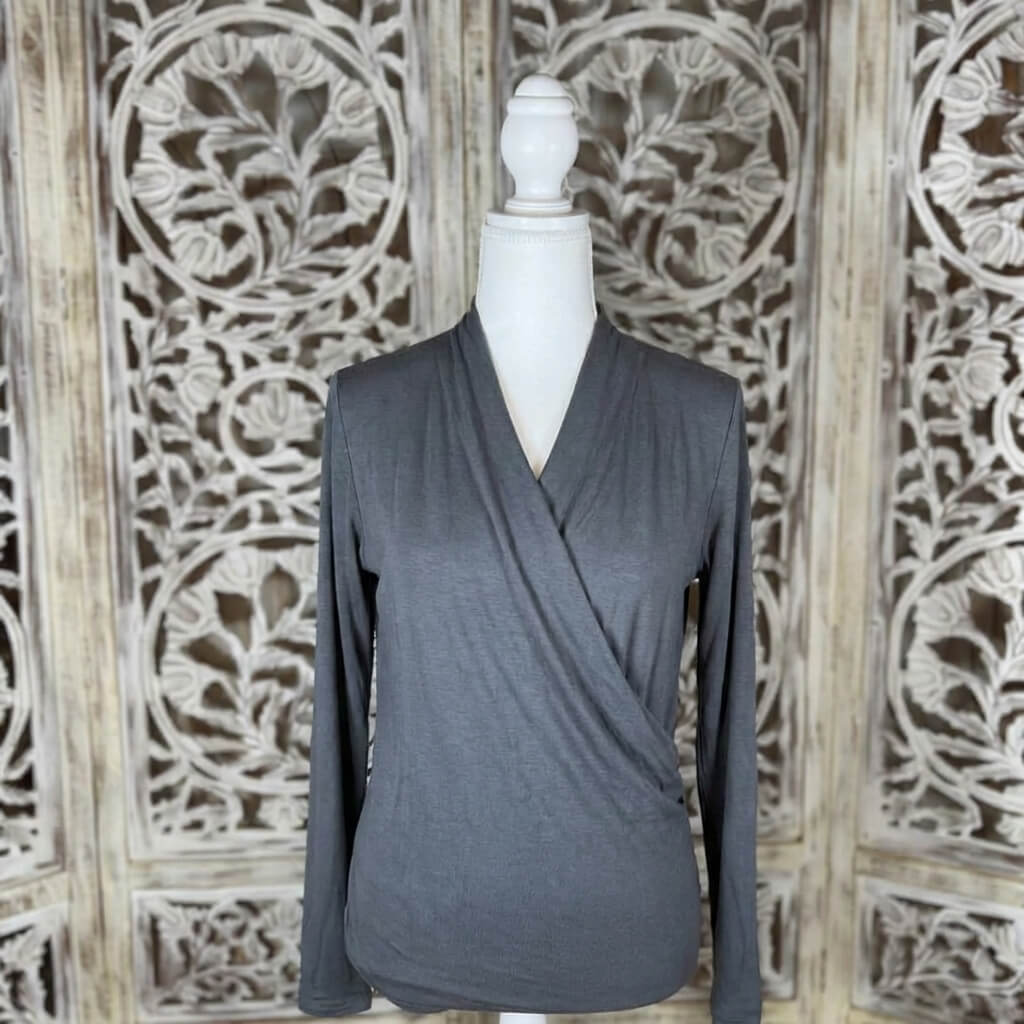 pull cross top longue manche gris