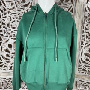 veste en coton unis hoodies vert