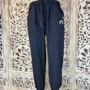 Pantalon unisexe en Coton noir avec lotus