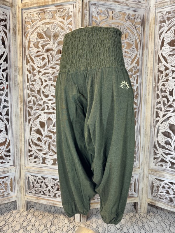 Sarouel femme coton épais 533 vert armée