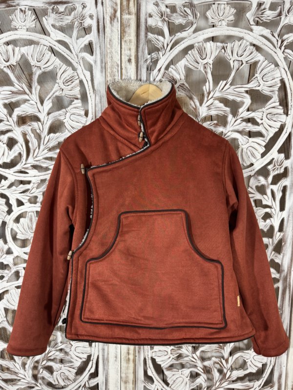 Veste coeur croisé choli Népal Orange