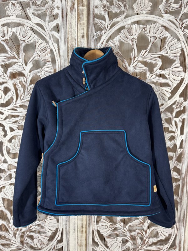 Veste coeur croisé choli Népal bleu marine