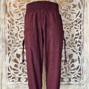 Pantalon velours côtelé 100% coton bordeaux