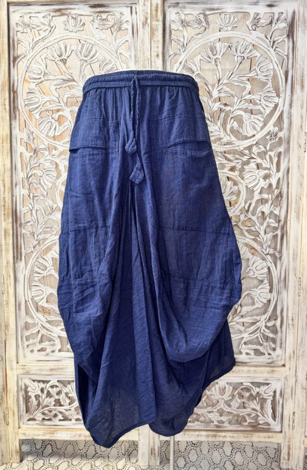 jupe coton unis léger Népal bleu rois