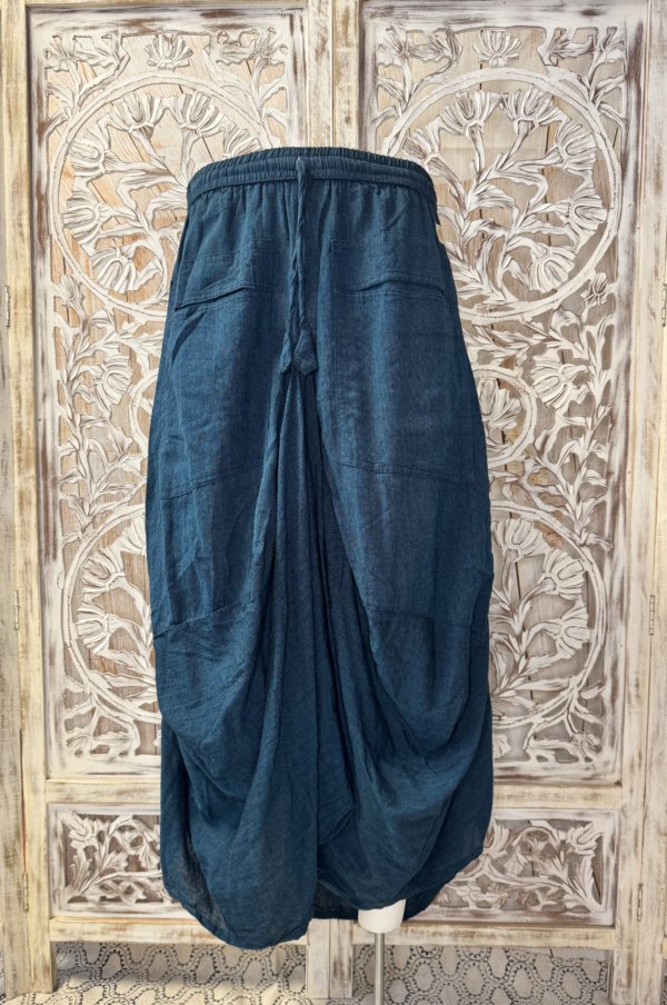 jupe coton unis léger Népal bleu marine