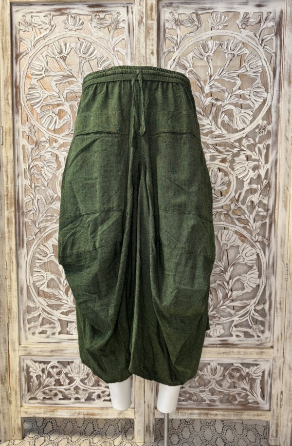 jupe coton unis léger Népal vert olive