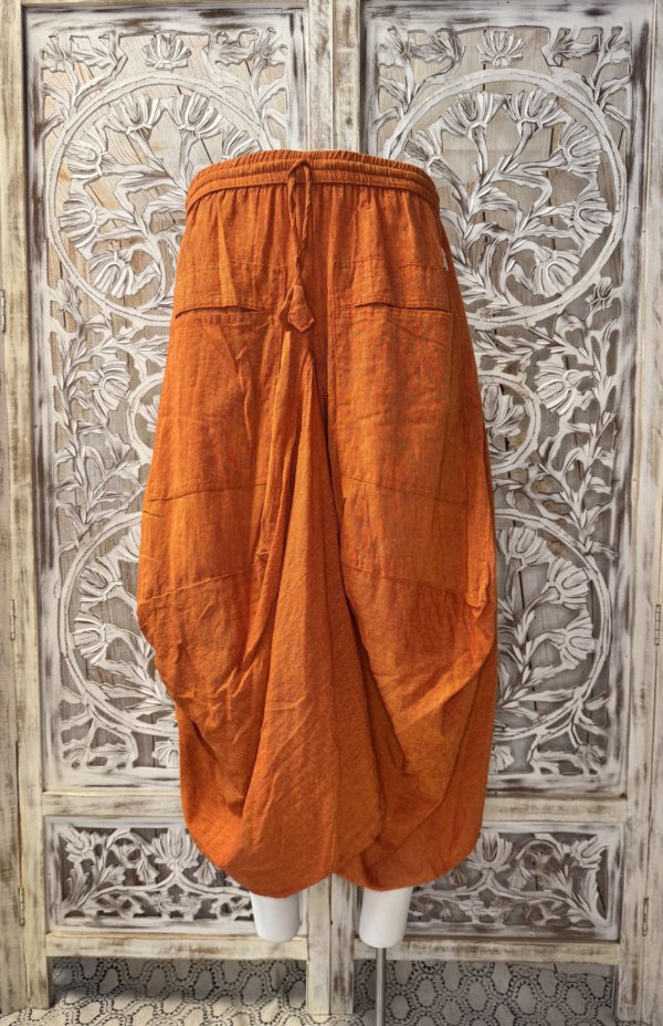 jupe coton unis léger Népal oranges
