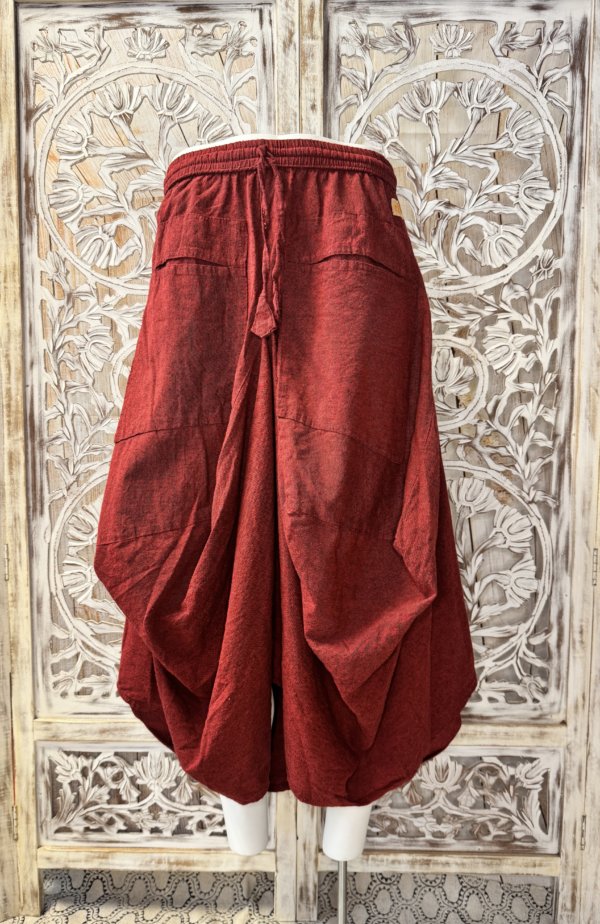 jupe coton unis léger Népal rouge bordeaux